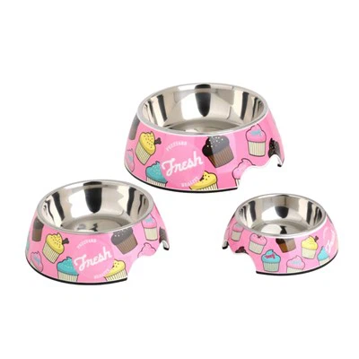 Ncuav mog qab zib Decal Melamine Dog Bowls